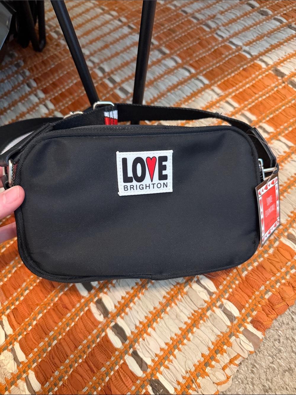 Brighton Black LOVE Crossbody Belt Bag